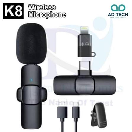 K8 Wireless Microphone for Mobile Type-C & iPhone Noise Reduction Mic