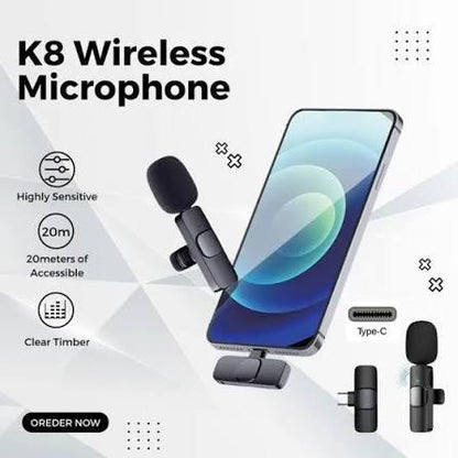 K8 Wireless Microphone for Mobile Type-C & iPhone Noise Reduction Mic