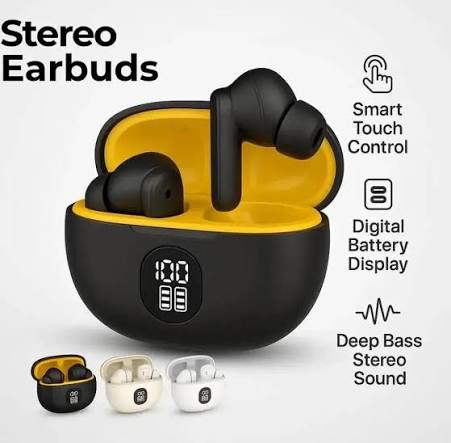 Stereo Wireless Earbuds Bluetooth 5.2 HD Sound Touch Control Earbuds